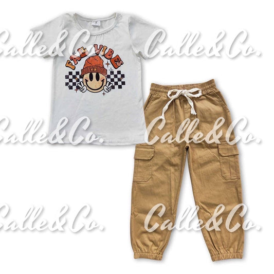 Baby Boys Fall Short Sleeve Tee Top Cago Pockets Pants Cloth