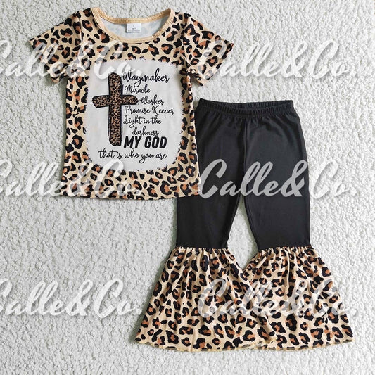 Baby Girls Leopard Cross Clothes Sets