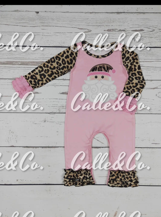 Baby Cheetah Santa Christmas Romper