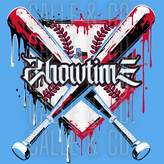 Showtime Baseball Plate Drip with Bats